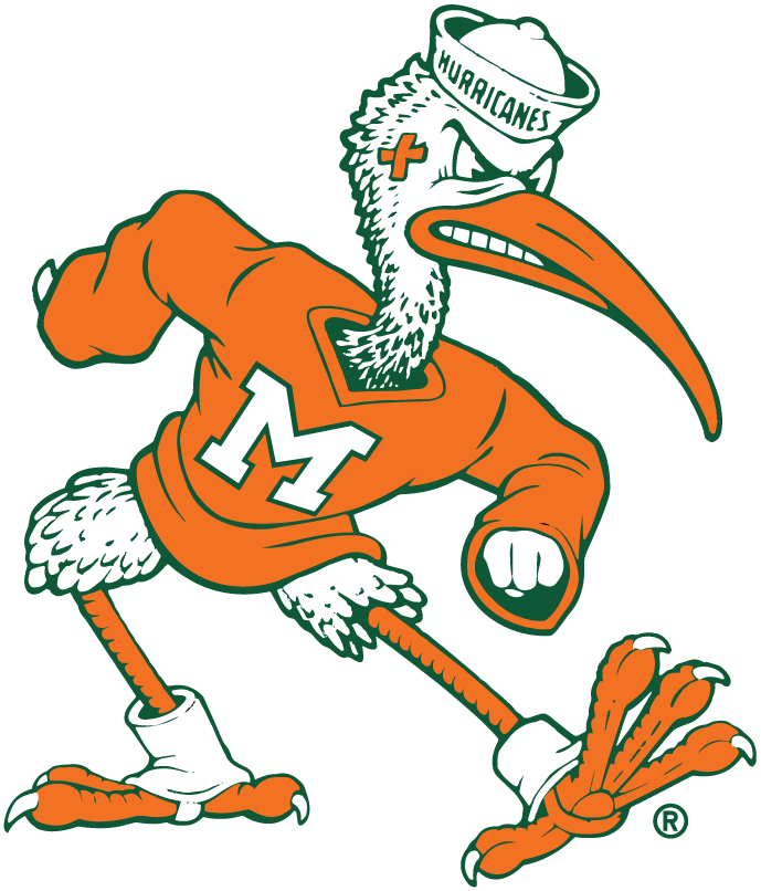 Miami Hurricanes 1964-1982 Mascot Logo v2 t shirts iron on transfers